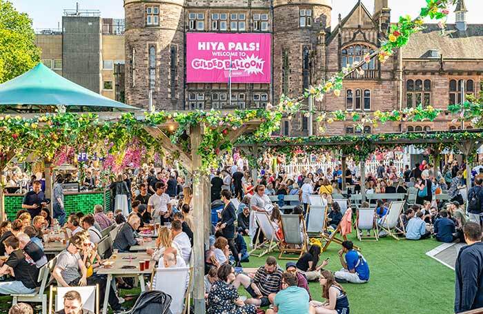 Crowds in a hospitality area at this year's Edinburgh Fringe Festival. Photo: Shutterstock