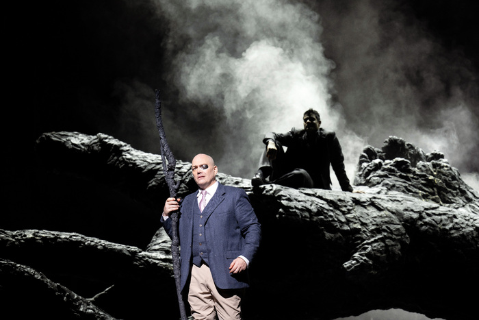 Christopher Maltman and Sean Panikkar in Das Rheingold at Royal Opera House, London. Photo: Monika Rittershaus