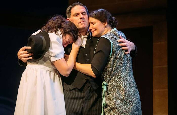 Chiara Sparkes, Andy Clark and Carmen Pieraccini in Tally’s Blood at Perth Theatre, Perth. Photo: Mihaela Bodlovic