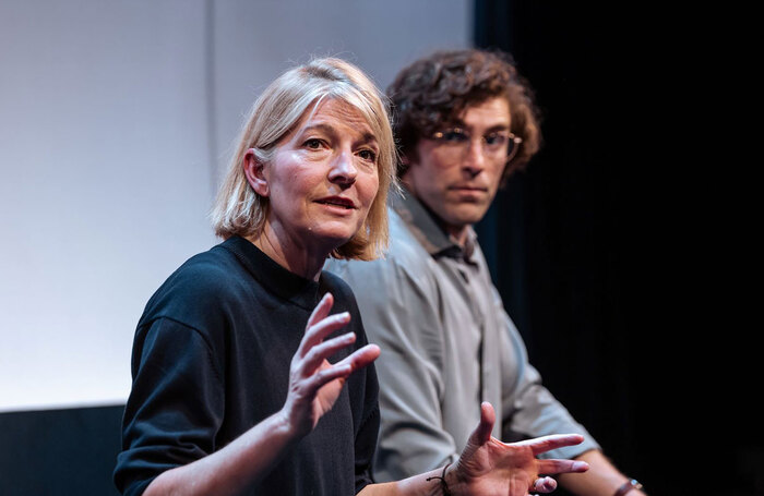 Jemma Redgrave and Ewan Miller in Octopolis at Hampstead Theatre, London. Photo: The Other Richard