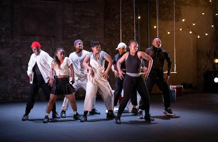 Cast of Via Injabulo at Sadler’s Wells, London. Photo: F Couvreur