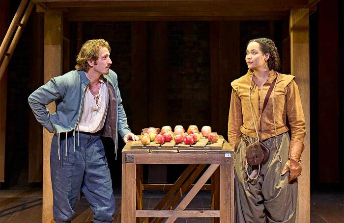 Tom Varey and Madeleine Mantock in Hamnet at Garrick Theatre, London. Photo: Manuel Harlan/RSC