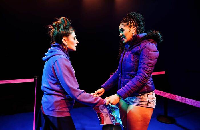 Yasmin Taheri and Monique Ashe Palmer in £1 Thursdays at the Finborough Theatre in London. Photo: Alex Brenner