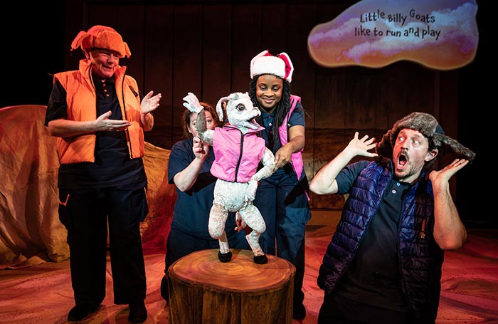 A scene from Three Billy Goats Gruff at Derby Theatre. Photo: Graeme Braidwood