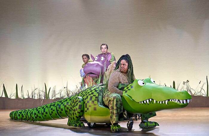 Robyn Sinclair, Lawrence Hodgson-Mullings and Elliotte Williams-N'Dure in The Enormous Crocodile. Photo: Manuel Harlan