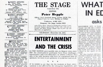 Theatre industry faces crisis head-on – 50 years ago in The Stage