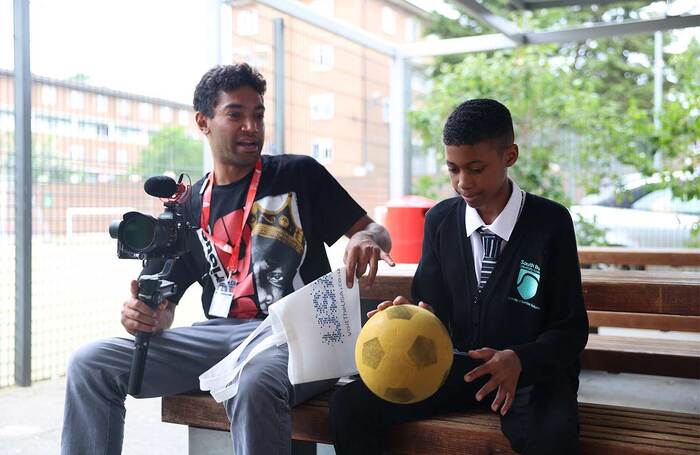 Young Vic's Innovate programme in action at South Bank University Academy. Photo: Aaron Imuere