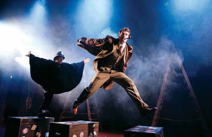 The famous train leap scene unfolds in a previous performance of The 39 Steps. Photo: provided by production