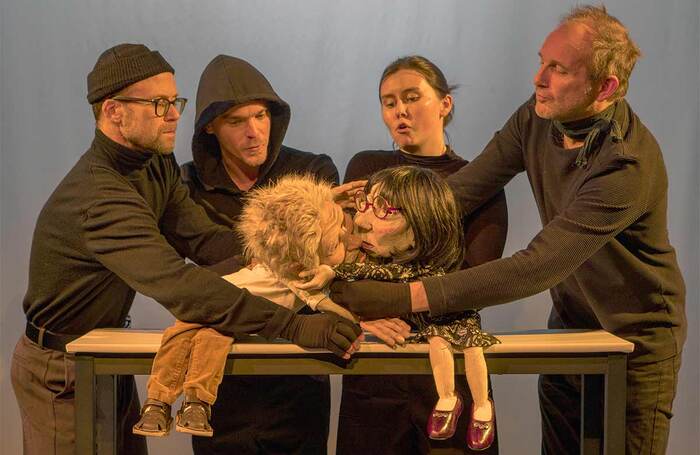 The excerpt from Blind Summit's The Sex Lives of Puppets (first seen at Southwark Playhouse Borough) at the Pleasance launch perfectly captured the essence of the show. Photo: Nigel Bewley