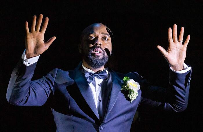 Ken Nwosu in Othello at the Sam Wanamaker Playhouse, Shakespeare's Globe, London. Photo: Tristram Kenton