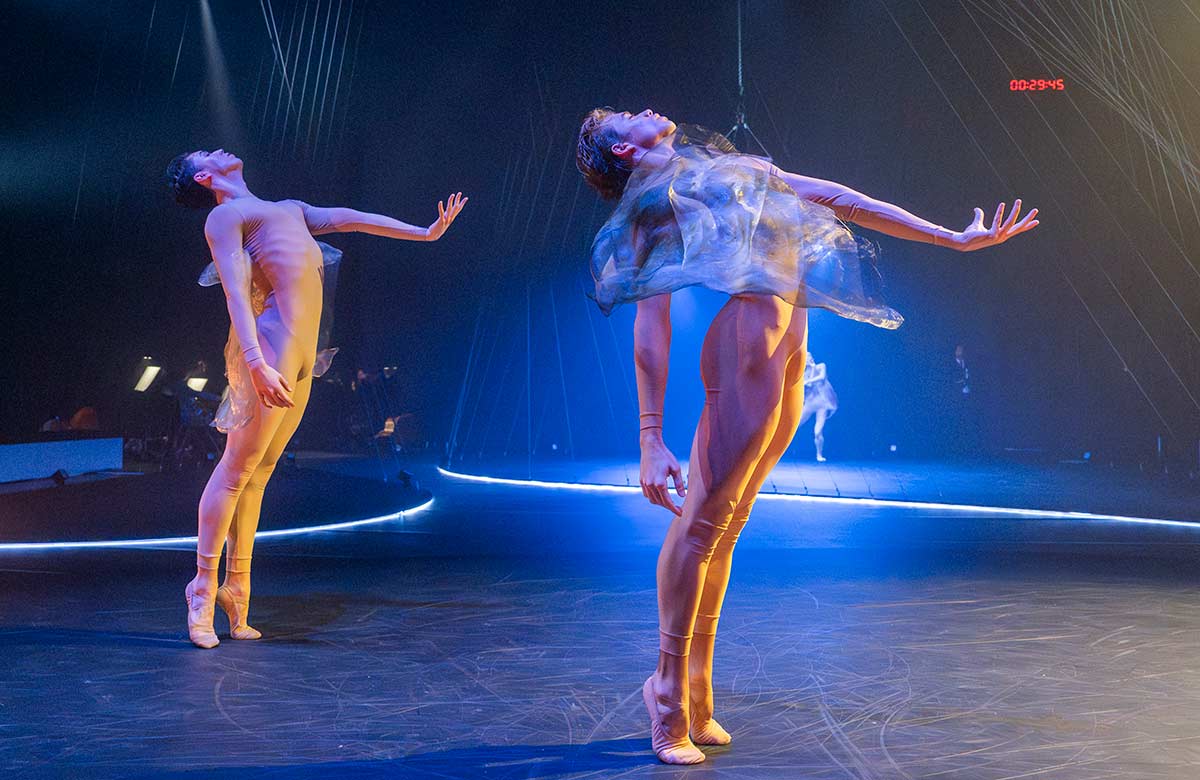 The cast of Royal Ballet's Dark with Excessive Bright at Linbury Theatre, Royal Opera House, London. Photo: Tristram Kenton