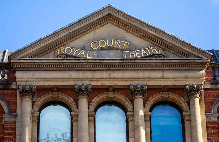 Detail of the exterior of London’s Royal Court Theatre, located at Sloane Square. Photo: Shutterstock