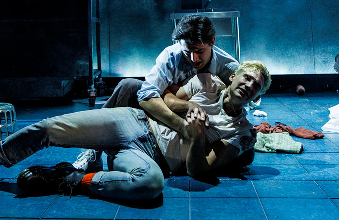Lucca Chadwick-Patel and Sam Mitchell in My Beautiful Laundrette at Leicester Curve. Photo: Ellie Kurttz