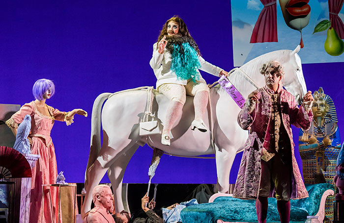 Lauren Young and Frederick Jones in English Touring Opera's The Rake's Progress at Hackney Empire, London (2024). Photo: Tristram Kenton