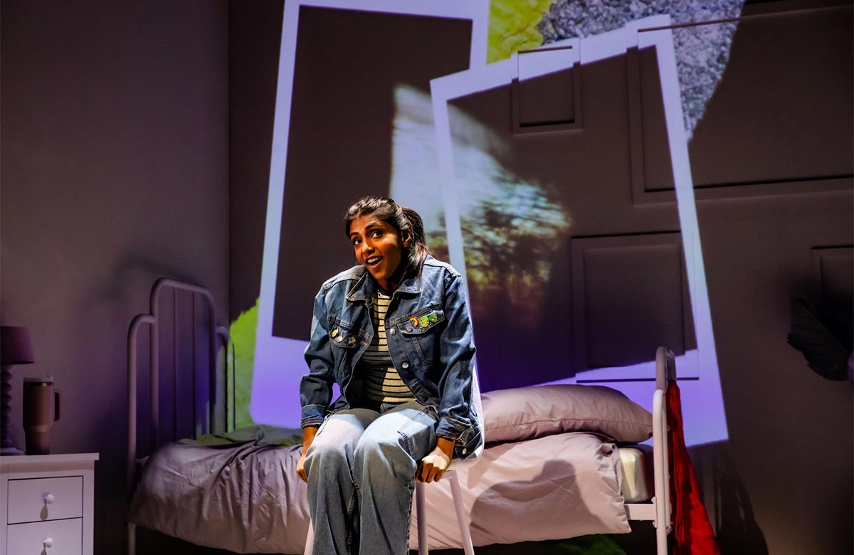 Charithra Chandran in Instructions for a Teenage Armageddon at Garrick Theatre, London. Photo: Danny Kaan