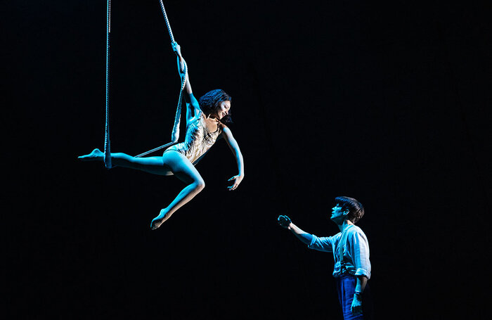 Isabelle McCalla and Grant Gustin in Water for Elephants at Imperial Theatre, New York. Photo: Matthew Murphy