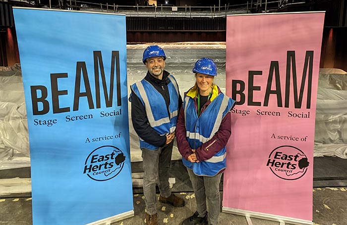 Councillor Sarah Hopewell and director Rhys Thomas at BEAM