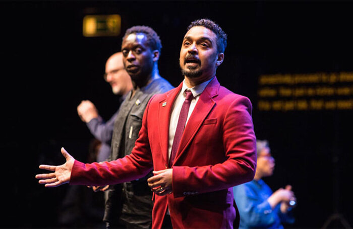 Act for Change campaigners Danny Lee Wynter and Kobna Holdbrook-Smith at the National Theatre, London, in 2016. Photo: Helen Murray