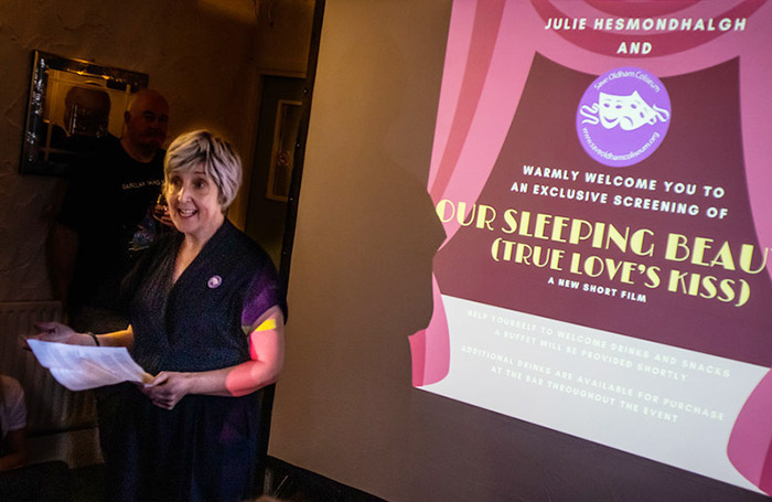 Julie Hesmondhalgh at the screening of Our Sleeping Beauty (True Love's Kiss), a film celebrating the history of Oldham Coliseum. Photo credit: Elspeth Mary Moore