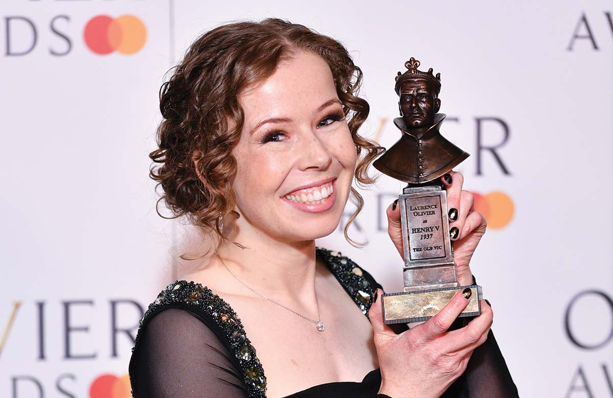 Amy Trigg with her Olivier award for best supporting actress in a musical for The Little Big Things. Photo: Joanne Davidson