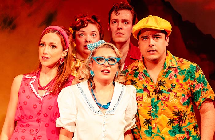 The cast of Fun at the Beach Romp-Bomp-A-Lomp!! at Southwark Playhouse Borough. Photo: Danny Kaan