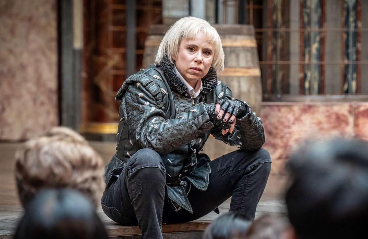 Michelle Terry in Richard III at Shakespeare’s Globe. London. Photo: Marc Brenner