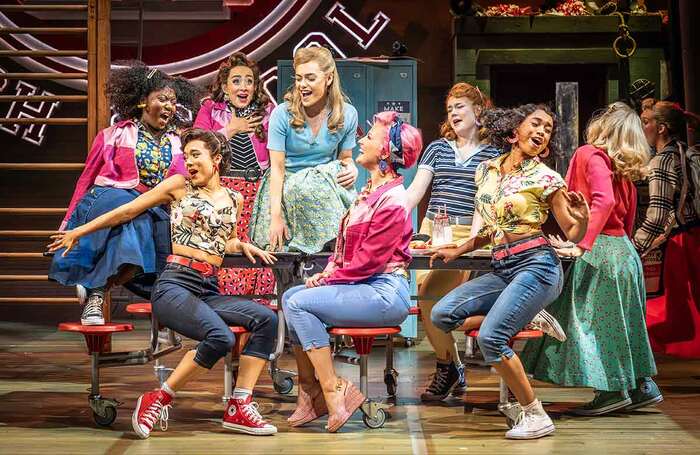 The cast of Grease at Dominion Theatre, London. Photo: Marc Brenner
