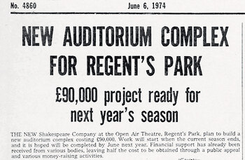 New open air theatre for London – 50 years ago in The Stage