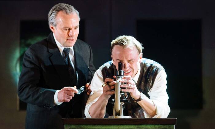 Jamie Glover and Tom Felton in A Child of Science at Bristol Old Vic. Photo: Helen Murray