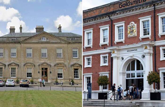 Bath Spa University and Goldsmiths, University of London. Photos: Googlemaps/Shutterstock