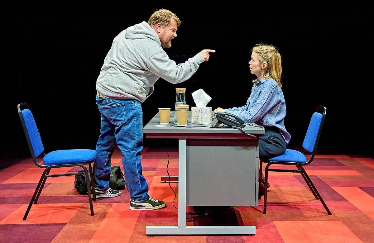 James Corden and Anna Maxwell Martin in The Constituent at the Old Vic. Photo: Manuel Harlan