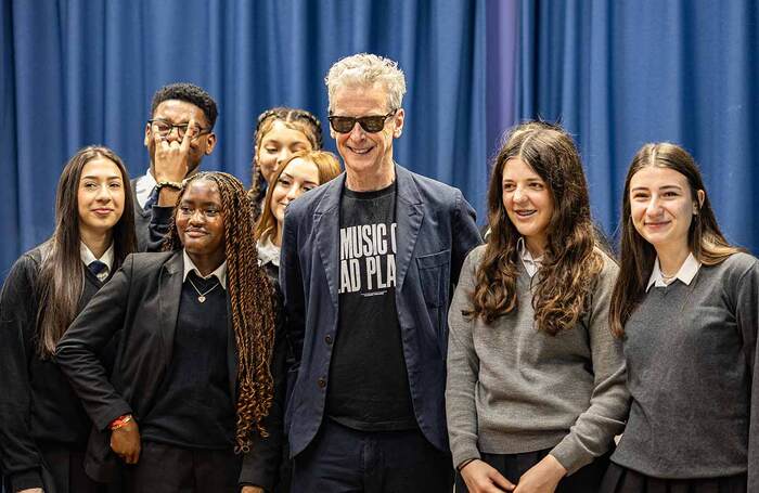 Peter Capaldi, patron to social mobility organisation Work Up, at Haringey's St Thomas More School. Photo: David Elliot Photography