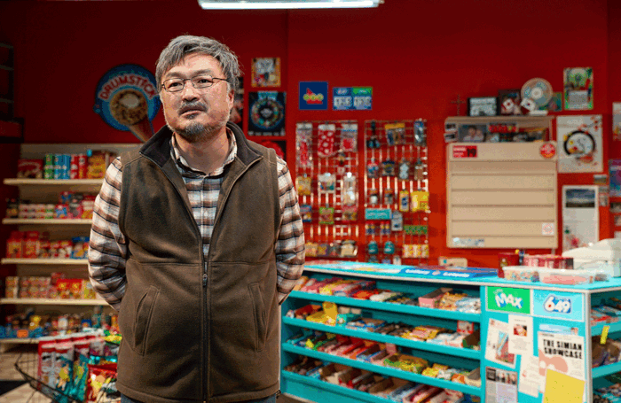 Ins Choi as Appa in Kim's Convenience at the Park Theatre. Photo by Mark Douet.