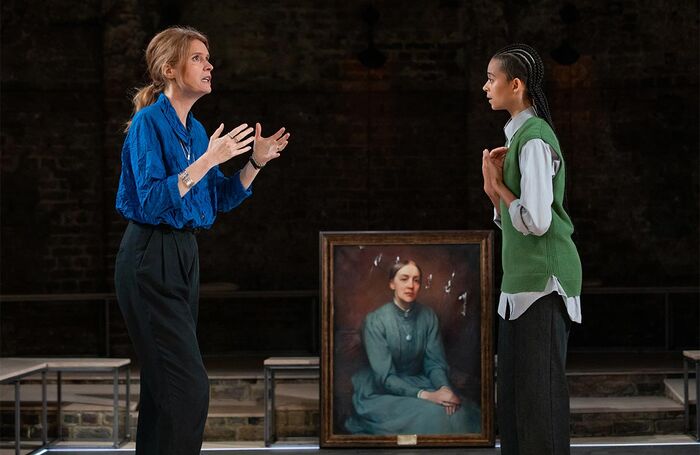 Justine Mitchell and Phoebe Campbell in Alma Mater at the Almeida Theatre, London. Photo: Ali Wright