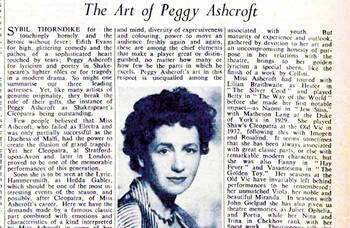 Praising Peggy Ashcroft – 70 years ago in The Stage