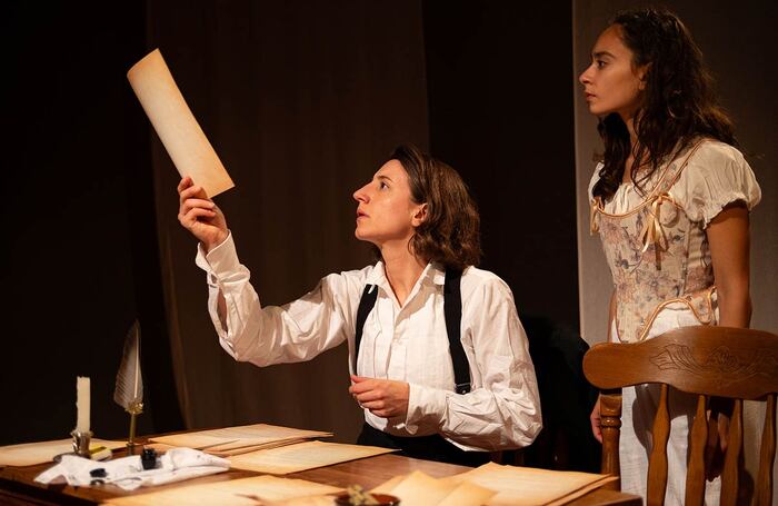 Léa des Garets and Iniki Mariano in George at Omnibus Theatre, London. Photo: Marie Campain
