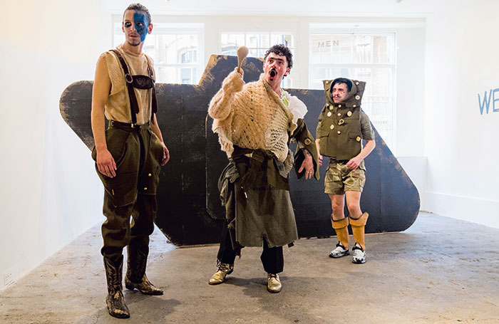 Actors escort visitors through the gallery, performing extracts of four of the playwright’s early unfinished works. Photo: Anne Tetzlaff