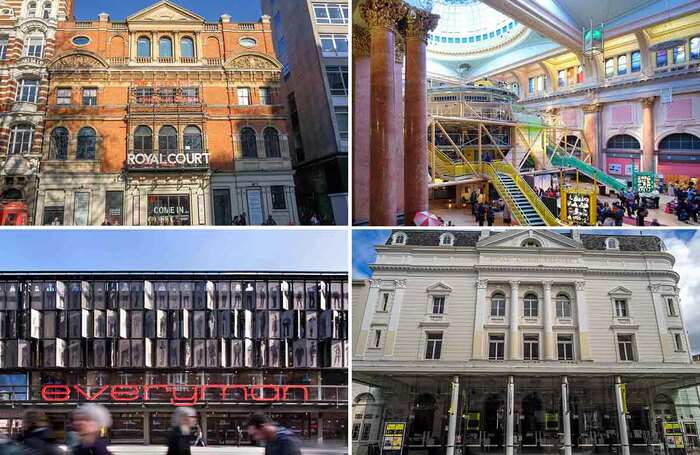 London's Royal Court, Manchester's Royal Exchange, Edinburgh's Royal Lyceum Theatre and Liverpool's Everyman. Photos: Shutterstock/Philip Vile