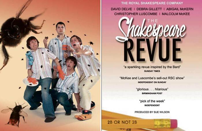 Poster for Cowards – the sketch group featuring Stefan Golaszewski, Tom Basden, Tim Key and Lloyd Woolf – in 2005; poster for The Shakespeare Revue