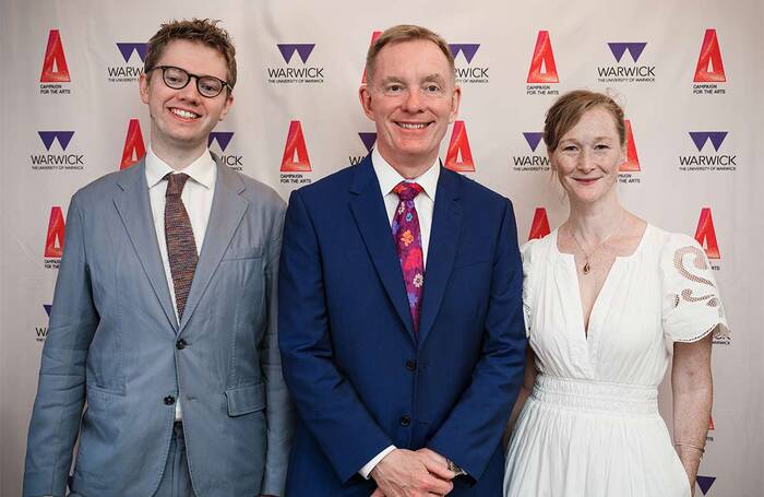 Jack Gamble, Chris Bryant and Heidi Ashton at the launch of the State of the Arts report into the UK's funding crisis on July 22. Photo: Alex Brenner