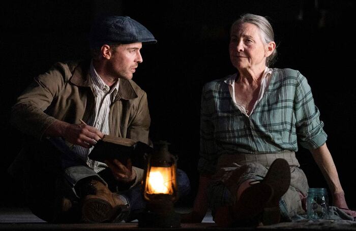 Harry Treadaway and Cherry Jones in The Grapes of Wrath at the Lyttelton Theatre, National Theatre, London. Photo: Richard Hubert Smith