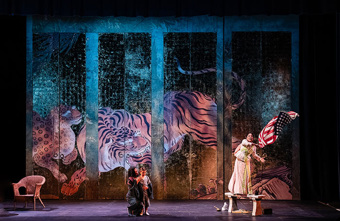 Lucia Cervoni, Hattie Grainger and Eri Nakamura in Madama Butterfly at Coade Hall. Photo: Julian Guidera