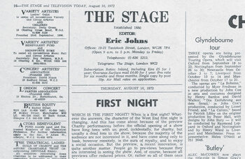 Should critics review previews? – 50 years ago in The Stage