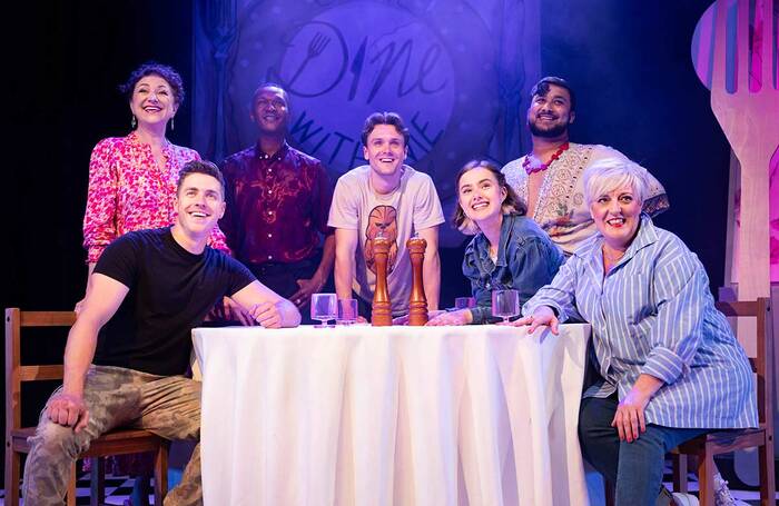 The cast of Come Dine With Me: The Musical at Underbelly Bristo Square, Edinburgh. Photo: Mark Senior