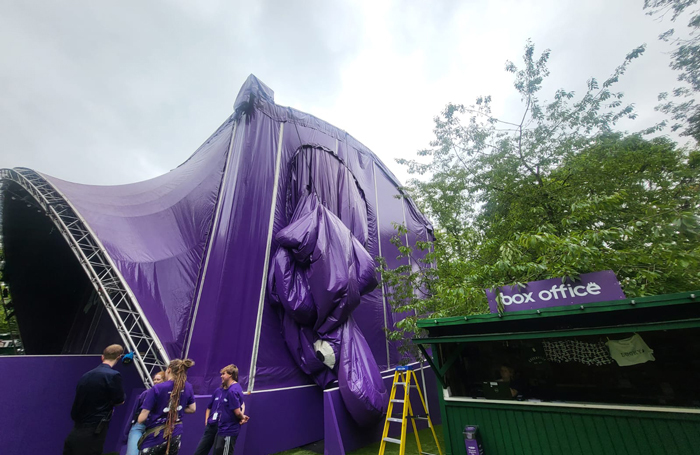 The Purple Cow deflated. Photos: Joe Hollingworth.