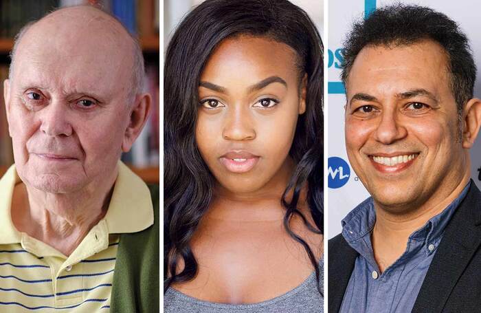 Alan Ayckbourn (photo by Tony Bartholomew), Timmika Ramsay and Tarek Iskander (photo by Alex Brenner)