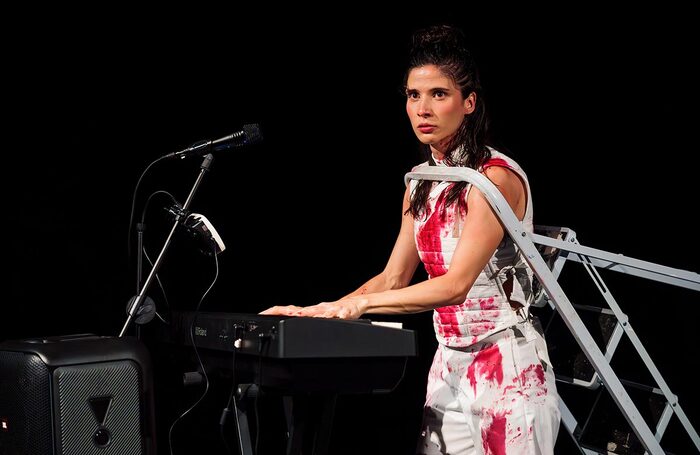 Gabriela Flarys in Deluge at TechCube, Summerhall, Edinburgh. Photo: Alex Brenner