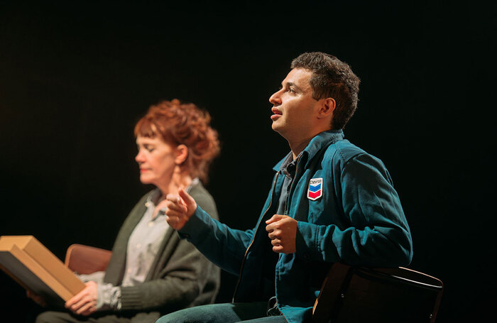 Madeleine Potter and Eric Sirakian in The Sound Inside at Traverse Theatre, Edinburgh. Photo: Mihaela Bodlovic