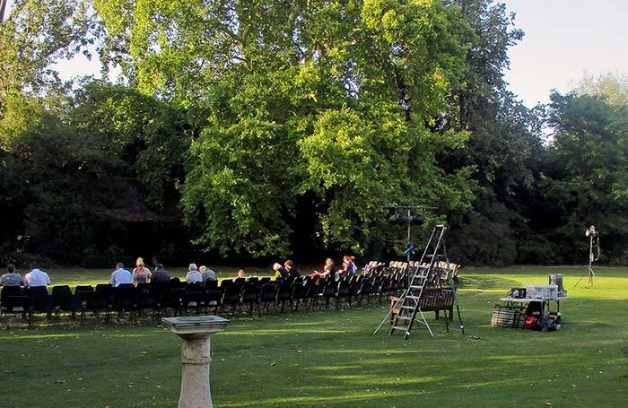 Audience members arriving for a performance at the Cambridge Shakespeare Festival. Photo: John Sutton