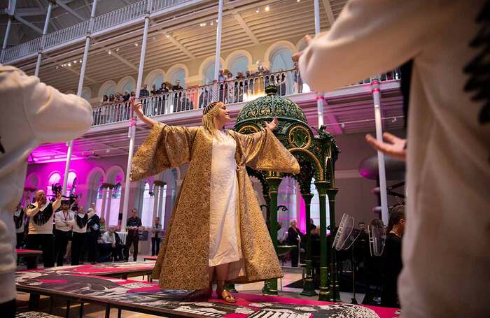 Kitty Whately in Oedipus Rex at the National Museum of Scotland, Edinburgh. Photo: Jess Shurte